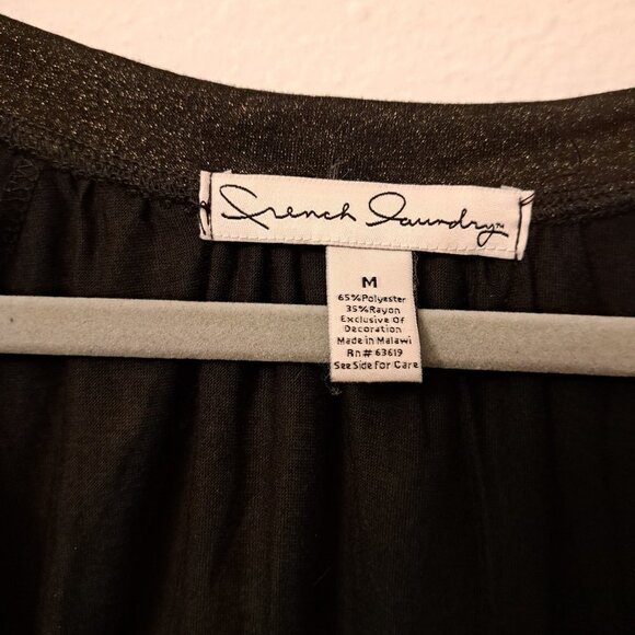 French Laundry Black Shimmery Blouse Size medium - Picture 2 of 3